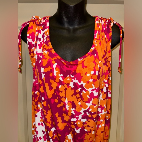 MICHAEL KORS Women’s Midi Orange Dress size Large - Picture 6 of 16